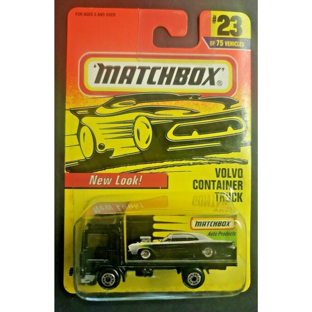 1996‎ Matchbox Volvo Container Truck #23 of 75 Black Cargo Truck HW4